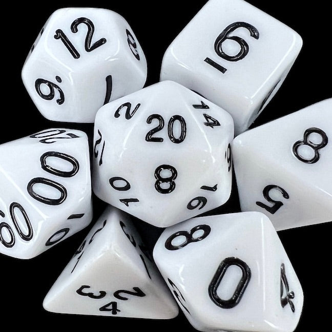 TDSO Opaque White & Black Dice