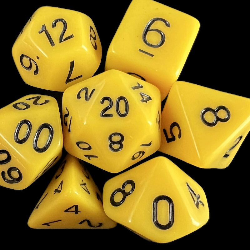 TDSO Opaque & Black Yellow Dice