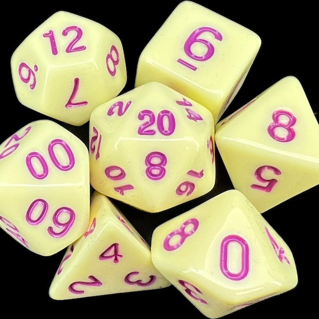 TDSO Pastel Opaque Yellow & Purple Dice