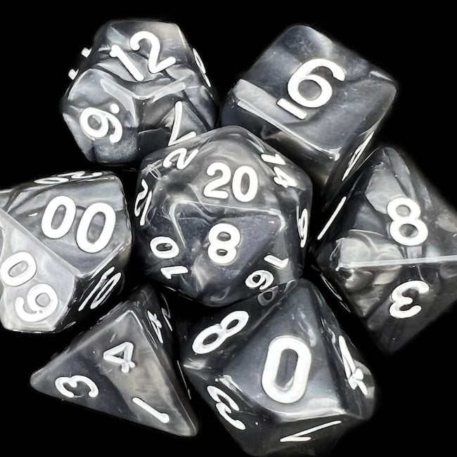 TDSO Pearl Black & White Dice