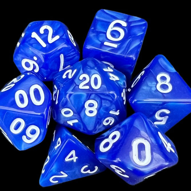 TDSO Pearl Blue & White Dice