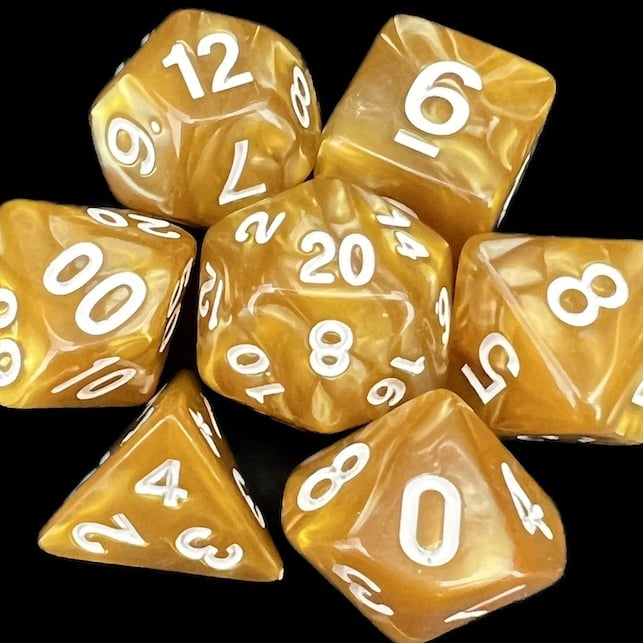 TDSO Pearl Golden & White Dice