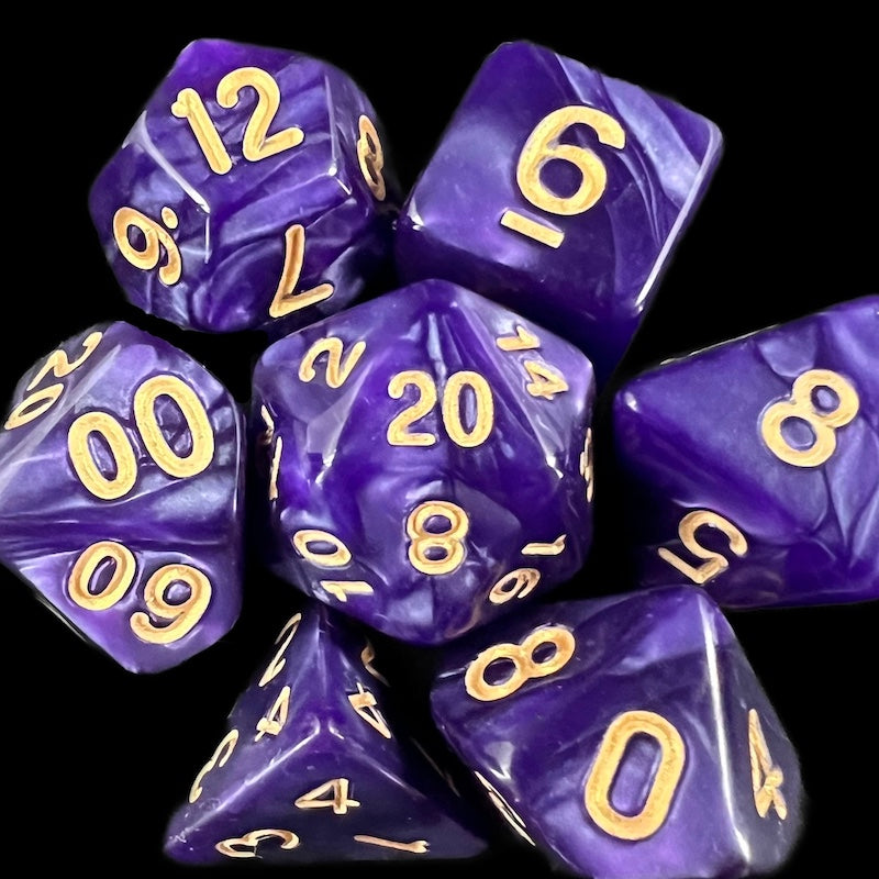 TDSO Pearl Purple & Gold Dice