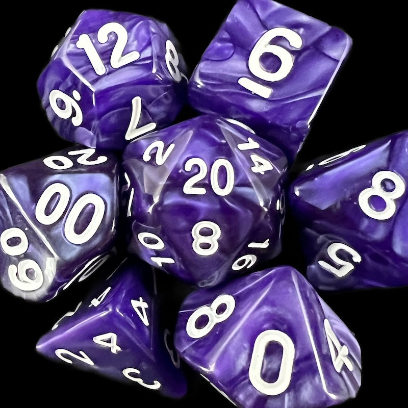 TDSO Pearl Purple & White Dice