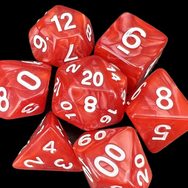 TDSO Pearl Red & White Dice