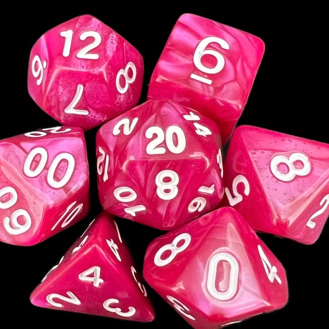 TDSO Pearl Rose & White Dice