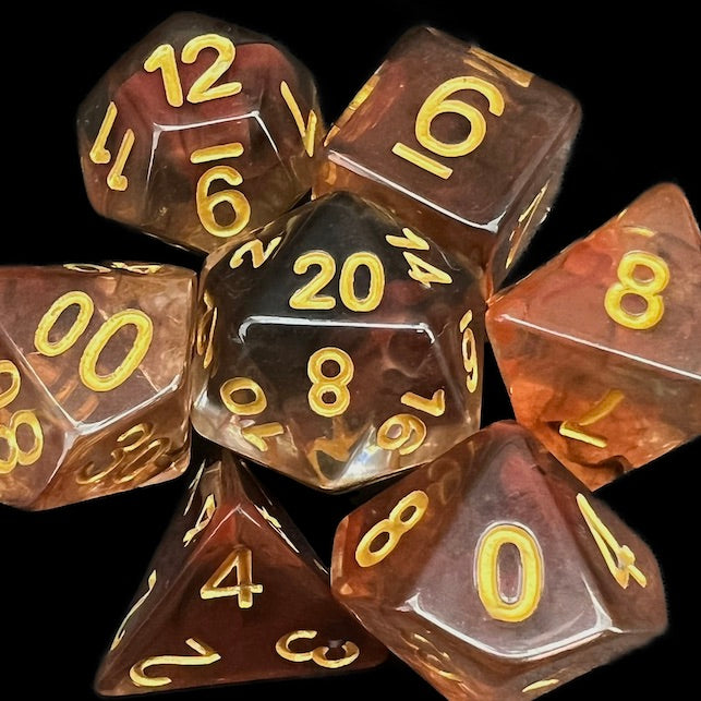 TDSO Pearl Swirl Black & Red with Gold Dice