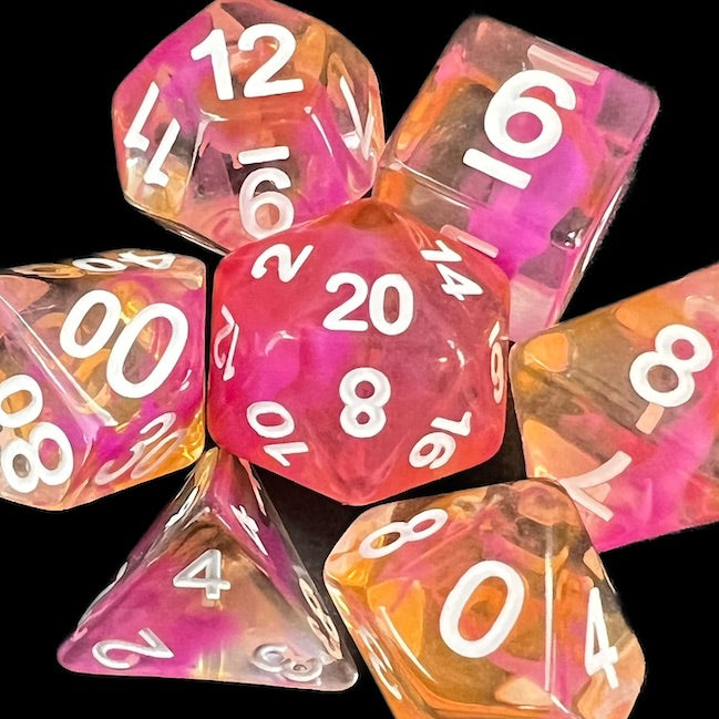 TDSO Pearl Swirl Flame Dice