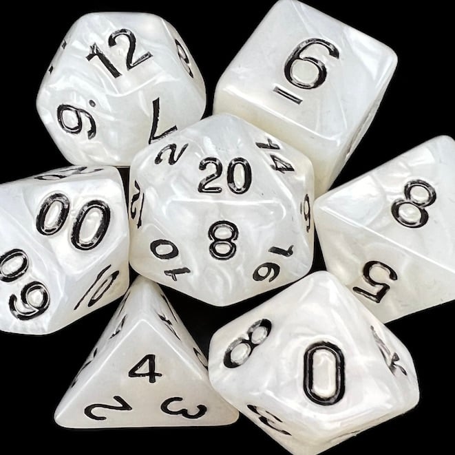 TDSO Pearl White & Black Dice