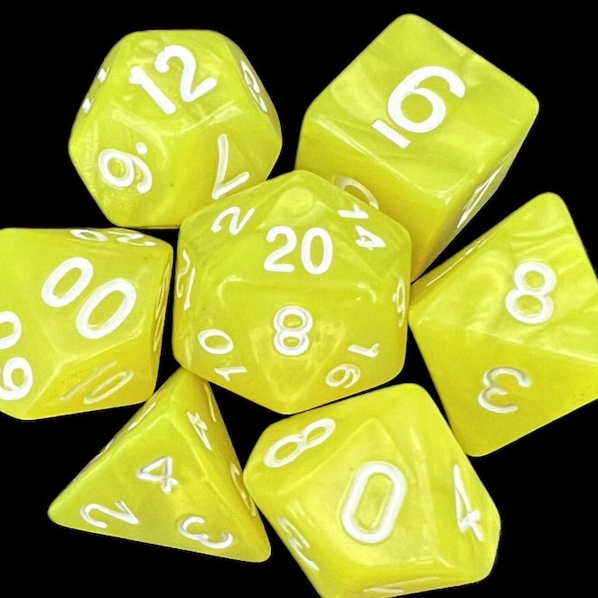 TDSO Pearl Yellow & White Dice