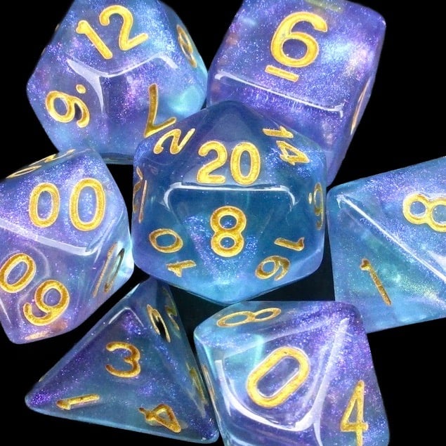 *TDSO Light Reactive Cyan & Purple Dice