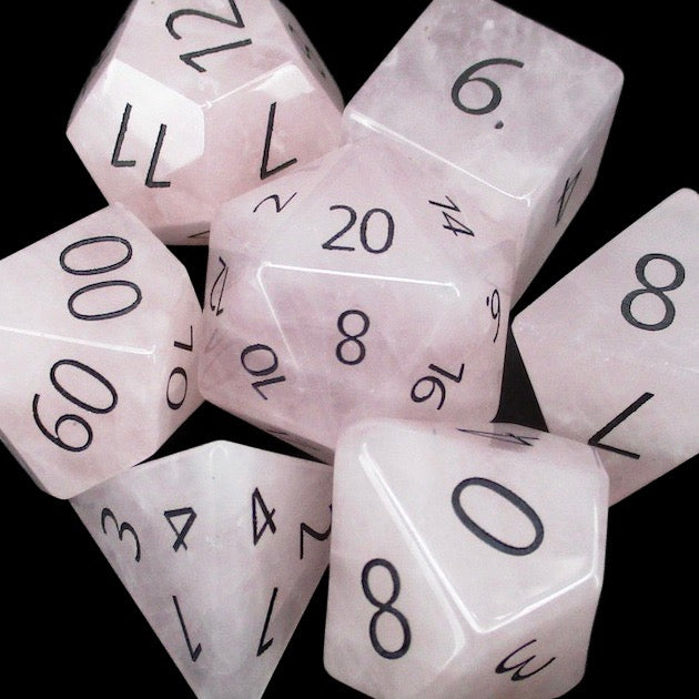 TDSO Gemstone Quartz Rose & Black Dice