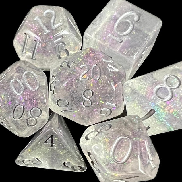 TDSO Shimmer Purple & Silver Dice