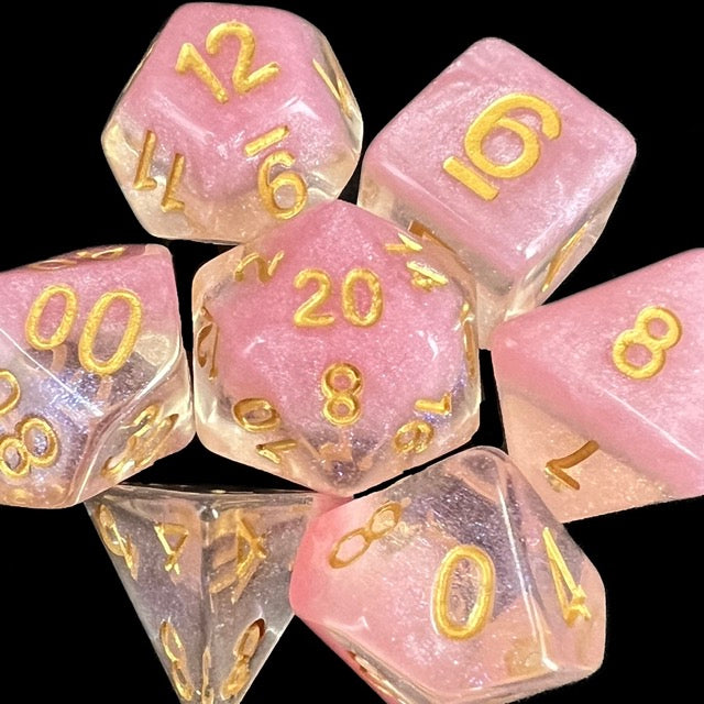 TDSO Snow Globe Glitter Cherry Blossom Pink Dice