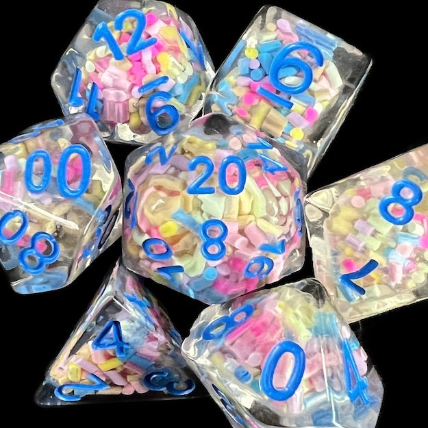 TDSO Sprinkles Multi Coloured & Blue Dice