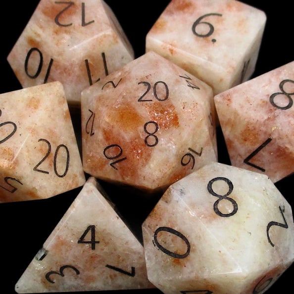 TDSO Gemstone Sunstone & Black Dice