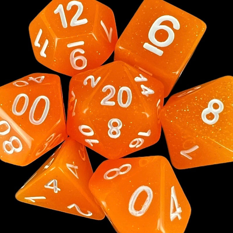 TDSO Translucent Glitter Orange Dice