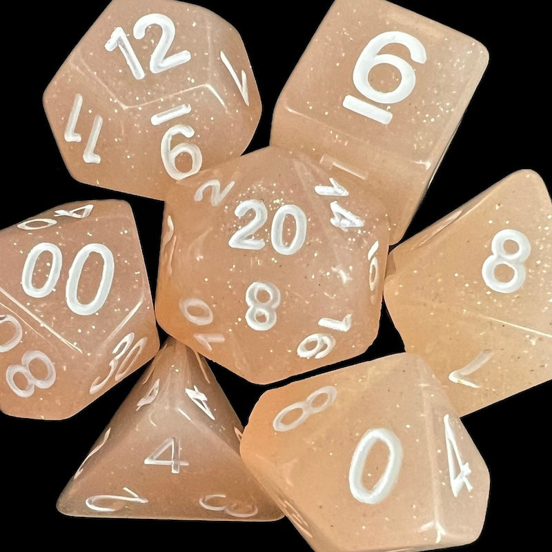 TDSO Translucent Glitter Peach Dice