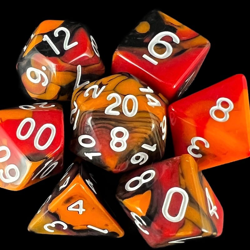 TDSO Trio Black Orange & Red Dice