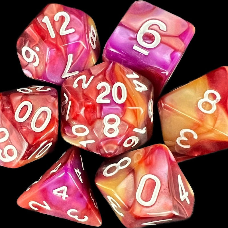 TDSO Trio Gold Pink & Purple Dice