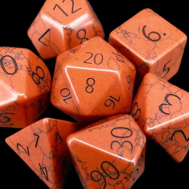 TDSO Gemstone Turquoise Synthetic Red & Black Dice