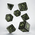 Q Workshop Runic Black & Glow in the Dark 7 Dice Polyset
