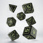 Q Workshop Runic Black & Glow in the Dark 7 Dice Polyset