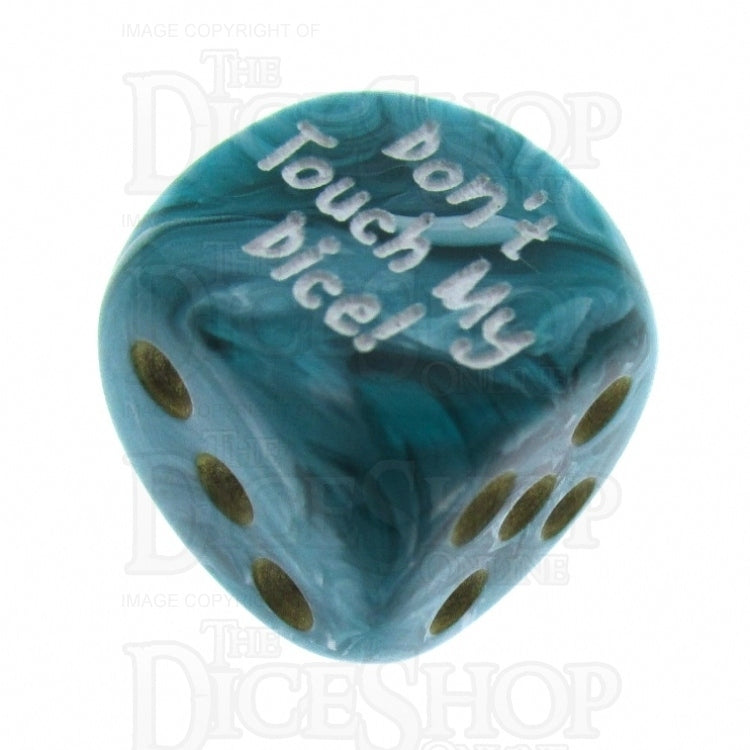Chessex Vortex Teal Don't Touch My Dice! Logo D6 Spot Dice