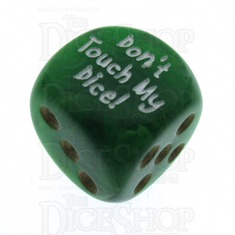 Chessex Vortex Green Don't Touch My Dice! Logo D6 Spot Dice