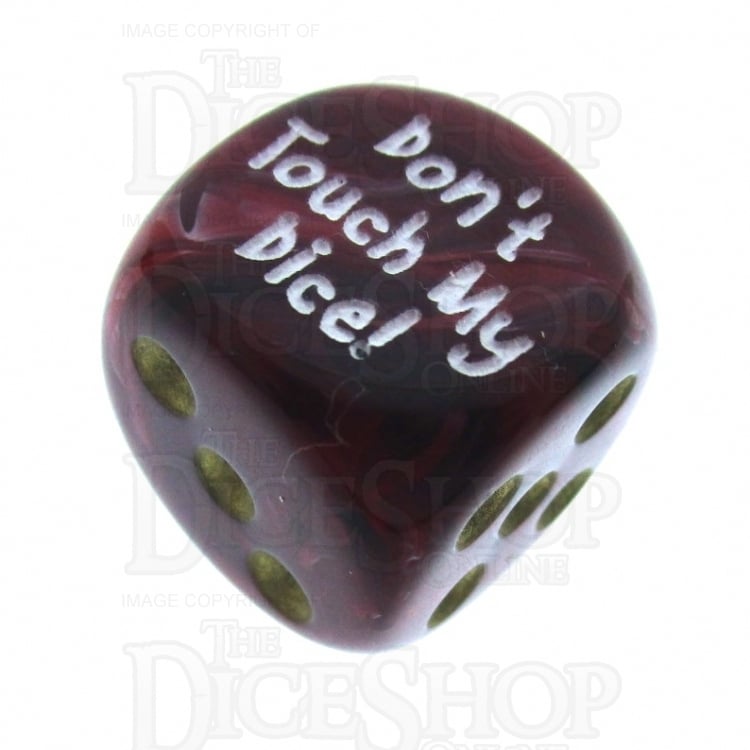 Chessex Vortex Burgundy Don't Touch My Dice! Logo D6 Spot Dice