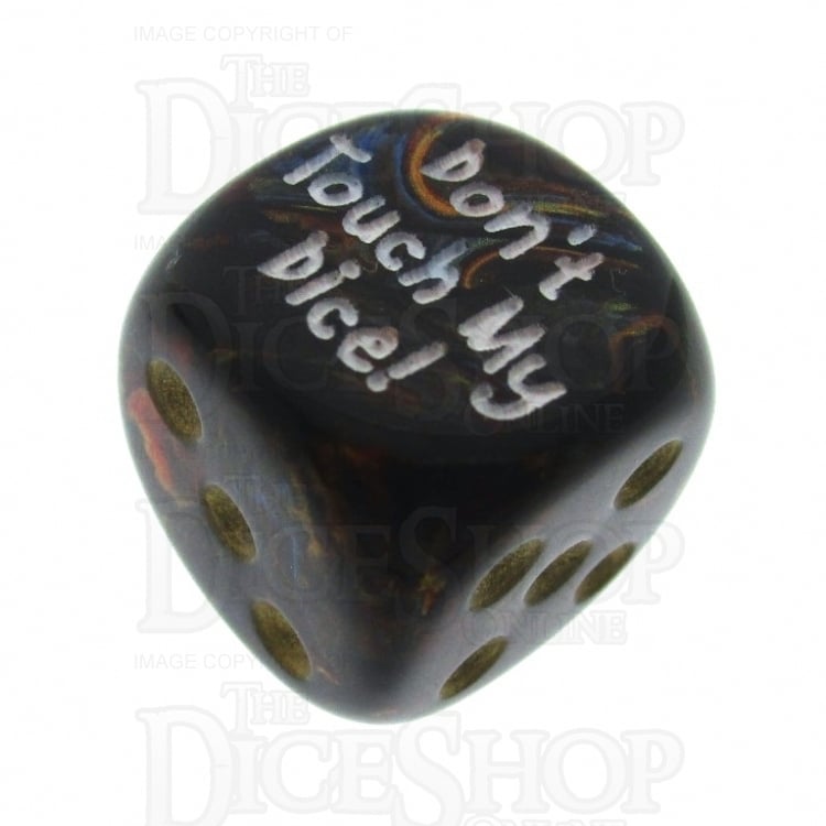 Chessex Scarab Blue Blood Don't Touch My Dice! Logo D6 Spot Dice