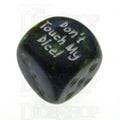 Chessex Festive Green Don't Touch My Dice! Logo D6 Spot Dice