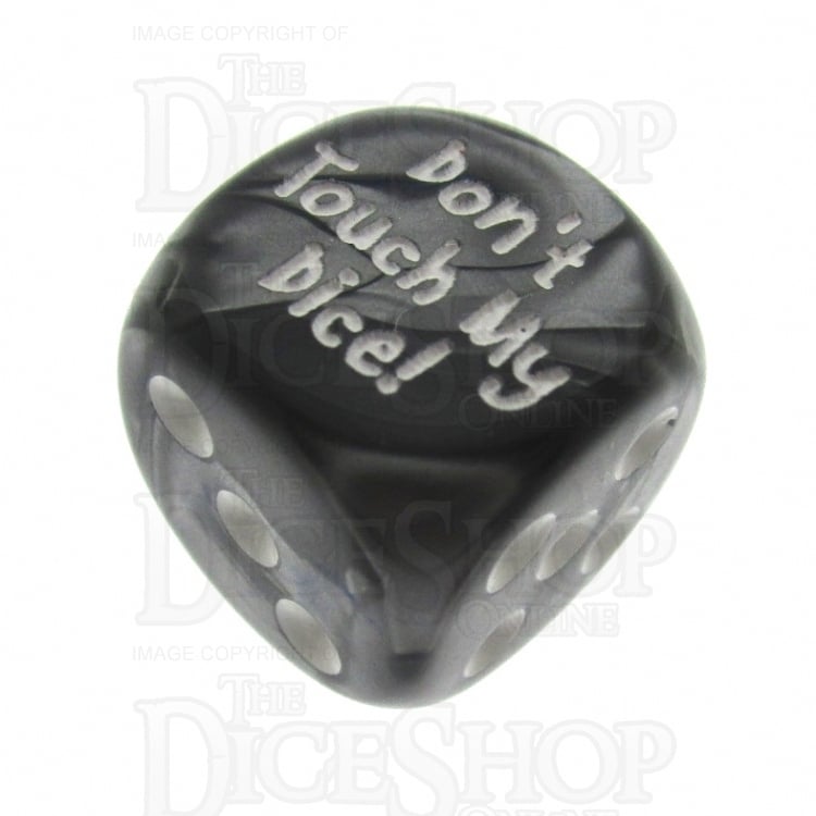 Chessex Gemini Blue & Steel Don't Touch My Dice! Logo D6 Spot Dice