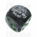 Chessex Gemini Black & Grey Don't Touch My Dice! Logo D6 Spot Dice