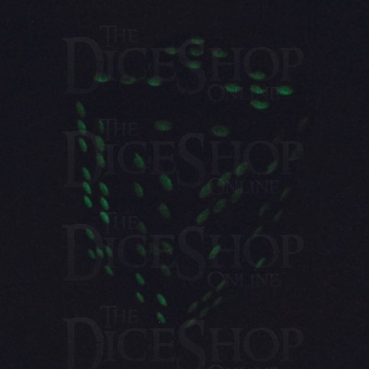 Koplow Glow in the Dark Spot Translucent Green 12 x D6 Dice Set
