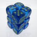 Koplow Glow in the Dark Spot Translucent Blue 12 x D6 Dice Set