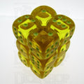 Koplow Glow in the Dark Spot Translucent Yellow 12 x D6 Dice Set