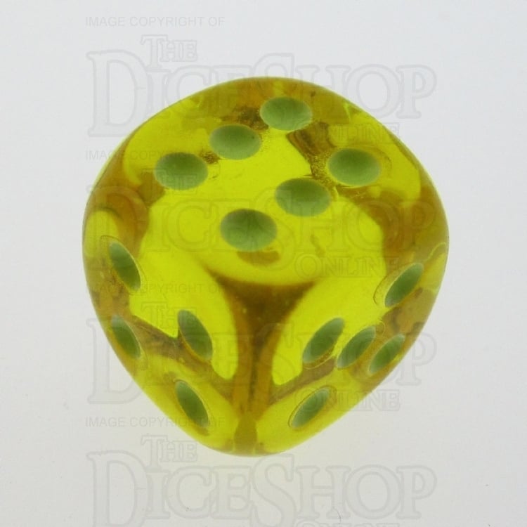 Koplow Glow in the Dark Translucent Yellow 16mm D6 Spot Dice