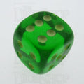 Koplow Glow in the Dark Translucent Green 16mm D6 Spot Dice