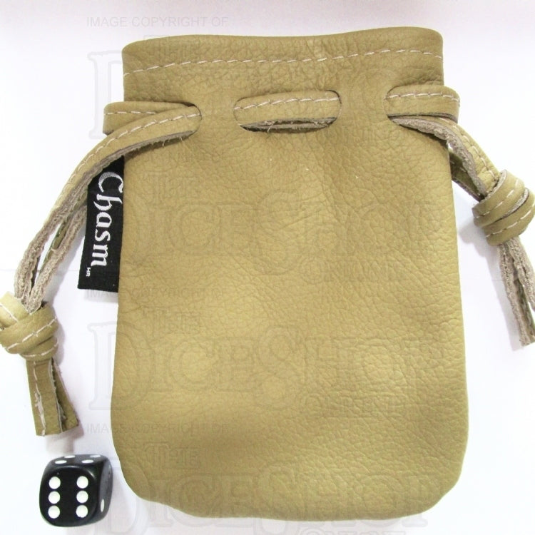Chasm Pouch Gold High Grade Leather Dice Bag
