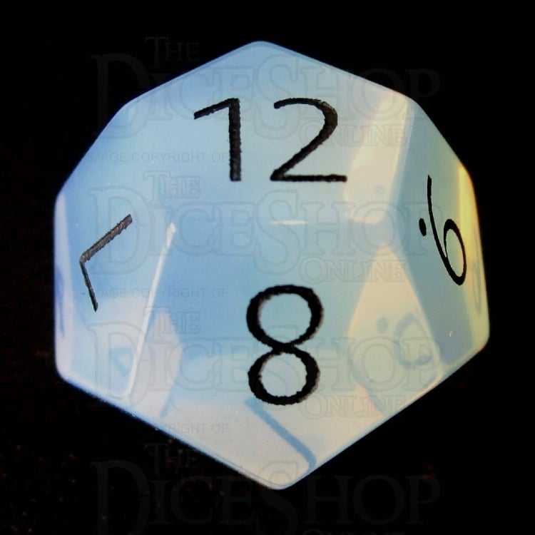 TDSO Gemstone Opalite & Black D12 Dice