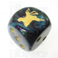 Chessex Lustrous Shadow Badger with Guns Logo D6 Spot Dice