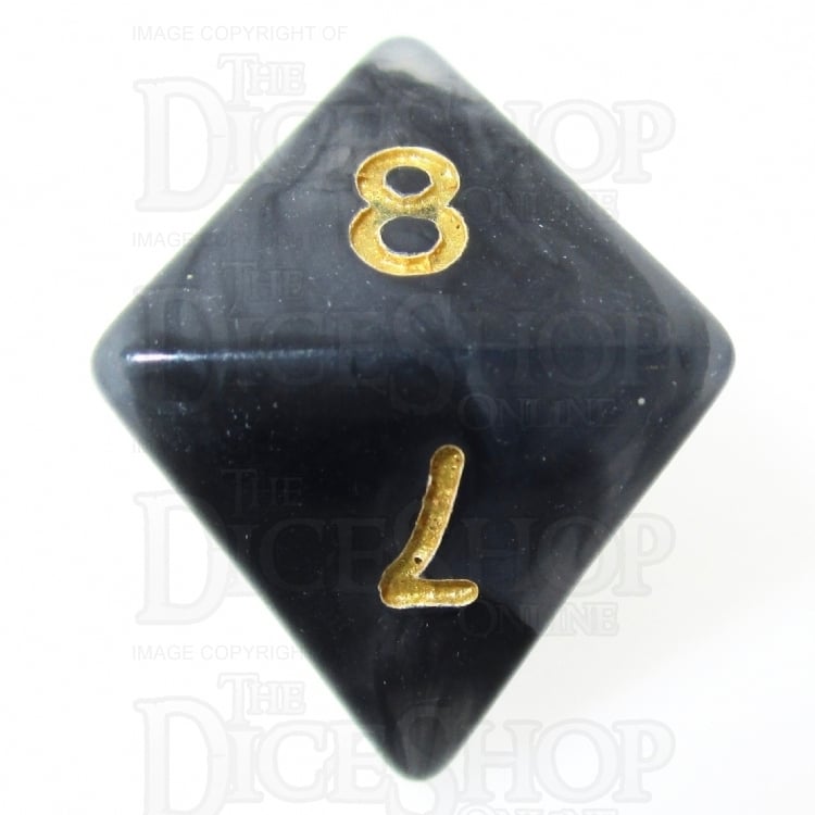TDSO Jade Black & Gold D8 Dice