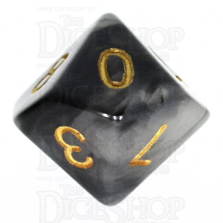 TDSO Jade Black & Gold D10 Dice
