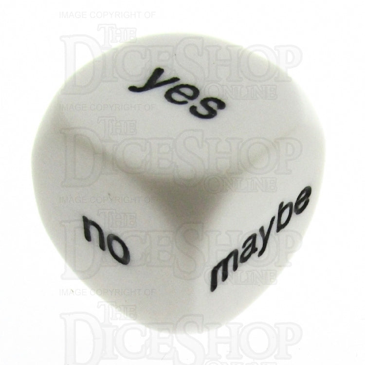Koplow Opaque White Language - Decisions Yes No Maybe D6 Dice
