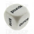 Koplow Opaque White Language - Weights Pounds Ounce Tons D6 Dice