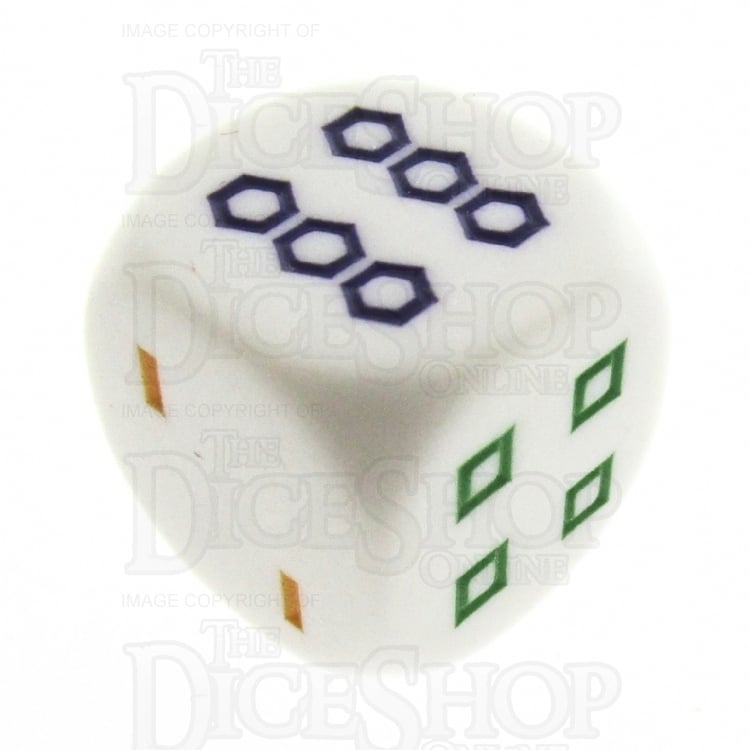 Koplow Opaque White - Shapes D6 Spot Dice