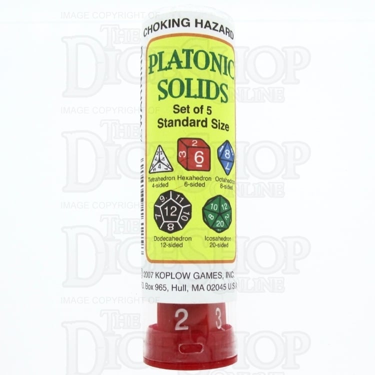 Koplow Opaque Platonic Solids 5 x Polyhedral Dice Set