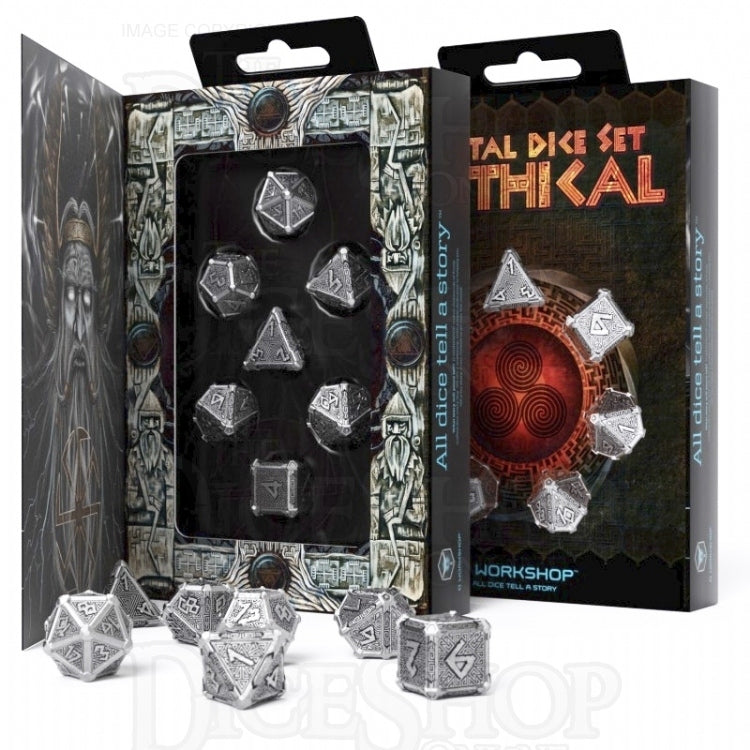 Q Workshop Mythical Metal 7 Dice Polyset
