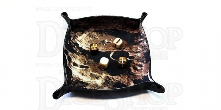 Folding Dice Tray - Space - Lunar Sepia